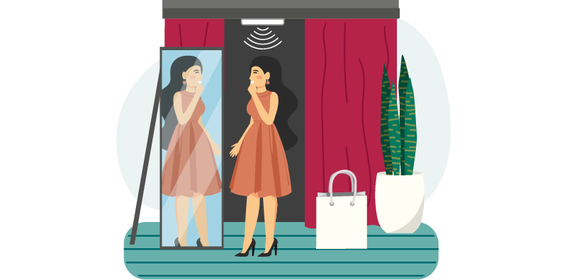 illustration of RFID tagging of items in store